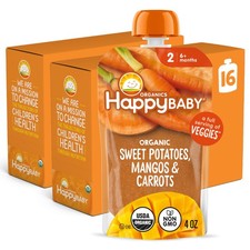 HAPPY BABY Clearly Crafted, Stage 2,Sweet Potato, Mango  Carrots, 4oz 16 