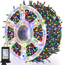 500 LED Multicolor Outdoor Christmas Lights, 164Ft Plug in Waterproof String Lig