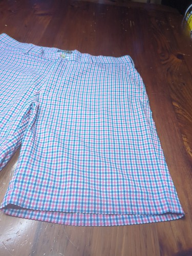 Peter Millar Crown Crafted Golf Shorts Mens Red White & Blue Plaid Sz 35 - Picture 5 of 12