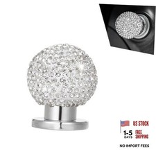 Bling Car Engine Start Button Cover, Rhinestone Round Ball Push 1 PC White