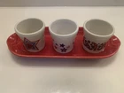Fiesta Fiestaware Americana 4 piece set includes 3 Shot Glass and Appetizer Tray