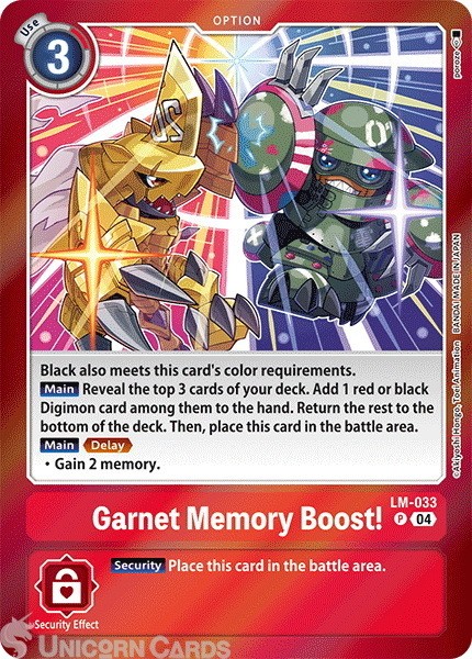 LM-033 Garnet Memory Boost! : Promo Digimon Card : Special Limited Set