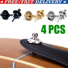 4PCS Guitar Strap Lock Security Metal Button For Electric Acoustic Bass Black UK