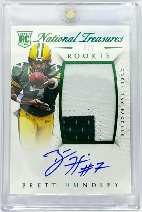 Brett Hundley Panini National Treasures #123 Autograph Patch-Green