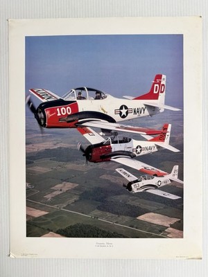 Trojan T-28 Models A, B, C Vtg Planes US Navy 1983 Power Graphics Poster 16x20 