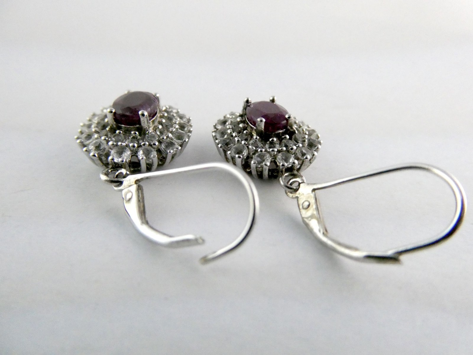 Designer Sterling Silver Ruby and White Topaz Hal… - image 5