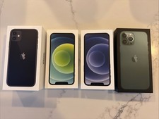 LOT 4 Apple iPhone 11 Black, 12 Green, 12 Black, 13 PRO MAX Green Empty Box Only