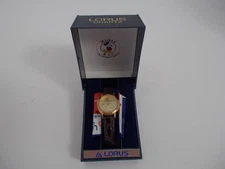 VTG NEW LORUS Quartz Gold Brown MICKEY MOUSE Disney Wristwatch NEEDS BATTERY