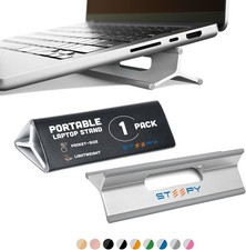 Steepy Laptop Stand for Desk - 3 Heights Computer Riser for Laptop GRAY 