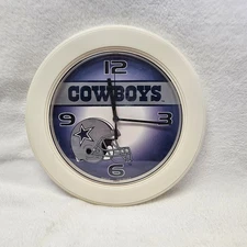1994 Vintage Dallas Cowboys Wall Clock with Helmet Design Spartus NFL