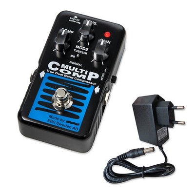 EBS Multicomp Kompressor Pedal für Bass Blue mit Netzteil