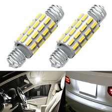 2 X White 12v 39mm 42mm Interior Festoon Plate C5w Light 24 Smd Bulbs Hgv Truck