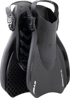 Cressi Star Short Adjustable Open Heel Fins, Black/Black, S/M