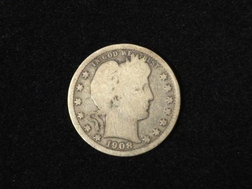 1908-O Barber Silver Quarter Good 40801