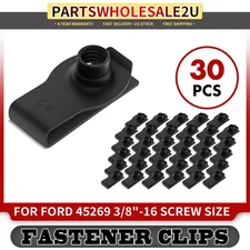 30Pcs Black 3/8 inch-16 Screw Size Metal Extruded U-Nut Retainer Clips for Ford