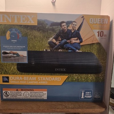 NEW Intex Dura-Beam Standard Queen Air Mattress 10'' Camping Airbed NIB No Pump
