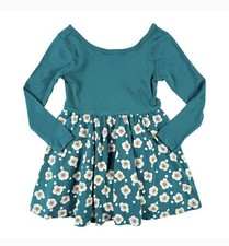 Tea Collection Sz 6 Cherry Blossom Twirl Ballet Dress Teal