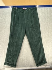 VTG Chaps Ralph Lauren Corduroy Pants Mens 38x30 Green Pleated Relaxed Fit NWT