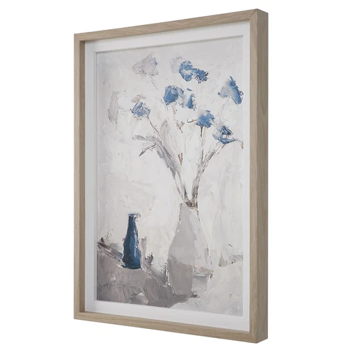 Uttermost Blue Flowers In Vase Framed Print - Picture 3 of 6
