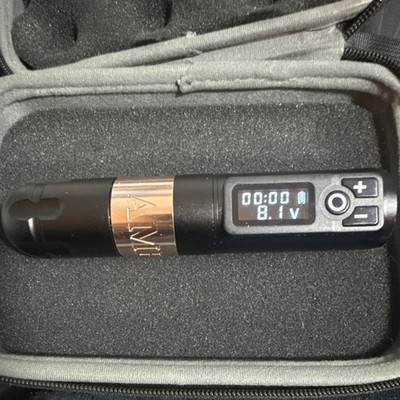 AMBITION Tattoo Pen Machine Adjustable Digital Display Black Metal
