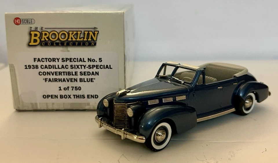 Brooklin F Special n° 5 1/43 1938 CADILLAC 60 SEDAN Blue Ltd Edition 1-750 BOX - Photo 2/4