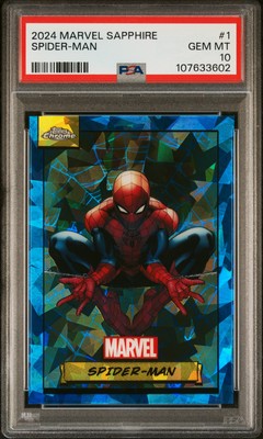 2024 TOPPS CHROME MARVEL SAPPHIRE EDITION #1 SPIDER-MAN PSA 10 | eBay