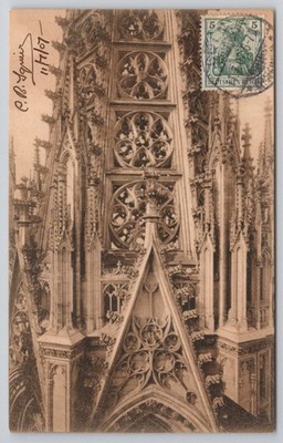 Cologne Cathedral Tower RPPC Postcard Germany 1907 Posted Cöln Dom