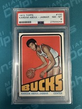 1972 Topps - #100 Kareem Abdul-Jabbar PSA 8 NM-MT