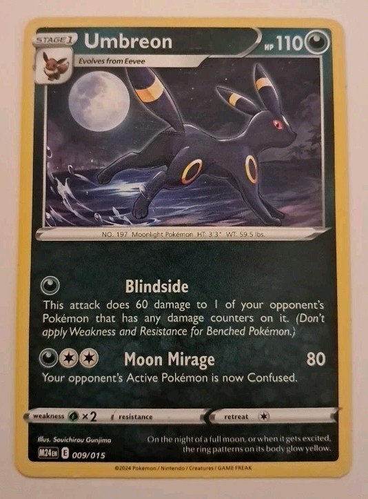 Pokemon Card TCG Umbreon #009/015, Excellent Condition