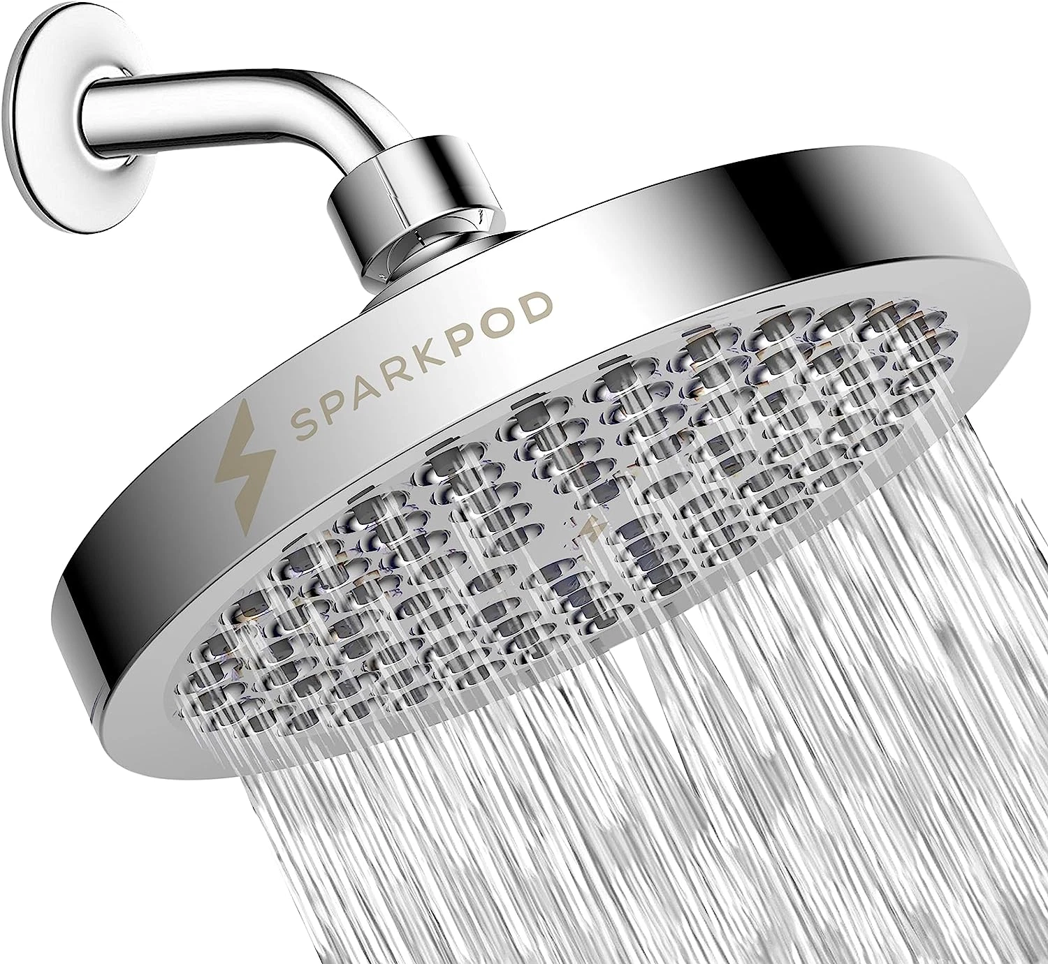 High Pressure Rain Shower Head Luxury Polished Chrome 6in Easy Clean Install