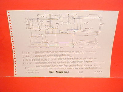 #ad #ad 1973 MERCURY COUGAR XR 7 XR7 CONVERTIBLE COMET SEDAN FRAME DIMENSION CHART $14.99