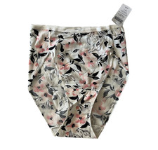 SOMA Size Small Vanishing Edge Microfiber High Leg Panties In Floral Mini Ivory