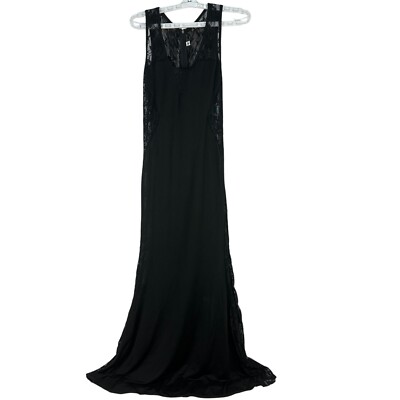 Elegant Black Lace Sleeveless Evening Gown Size Large