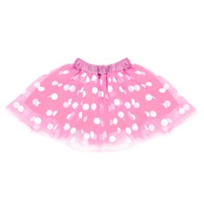 Pink White Polka Dot Tulle Tutu Lined Skirt - Girl Minnie Costume Birthday Dress