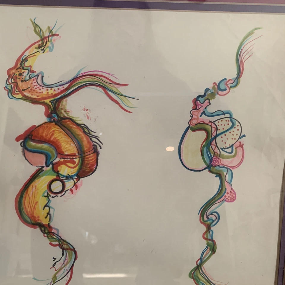 Pintura psicodélica original Keith Brown 22x18” de colección rara ¡Guau! Firmado Foto 4 de 4