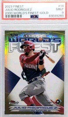 Julio Rodriguez #/50 Gold Refractor 2023 Topps Finest 2000 World's SP PSA 9 MVP?