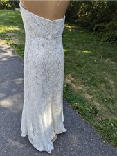 Galina David's Bridal Size 8 Strapless Elegant Wedding Dress Gown Modern Beaded