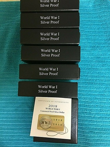 2018 GUERRA MONDIALE I CENTENARIO COMMEMORATIVO DOLLARO D'ARGENTO PROVA da US NUOVO DI ZECCA. GEM! - Foto 6 di 6