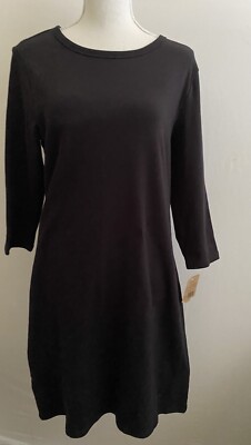 Touched by Nature NWT organic Cotton Long sleeve Black Dress Size Medium