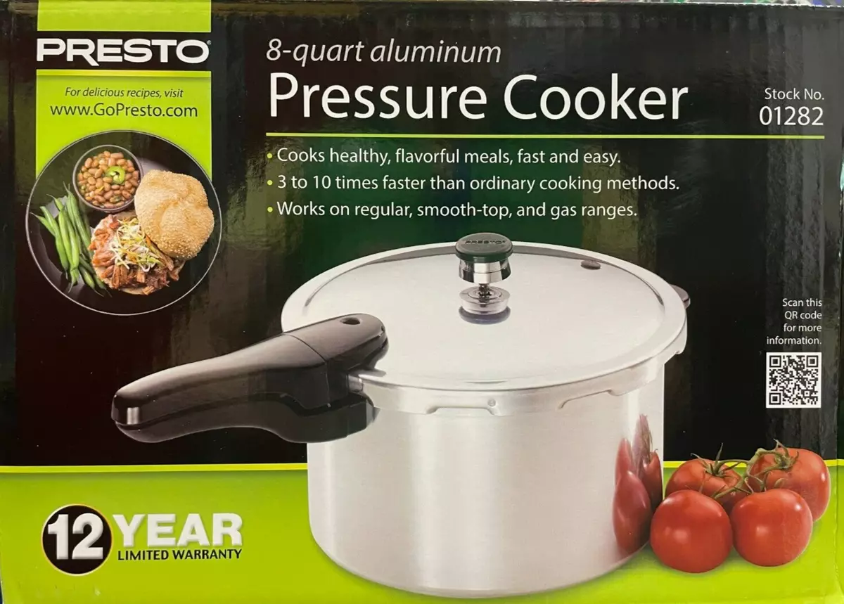Presto 01282 8 Quart Aluminum Pressure Cooker