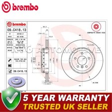 Brembo Rear Brake Disc Fits BMW 5 Series 2002-2010 6 Series 2003-2010