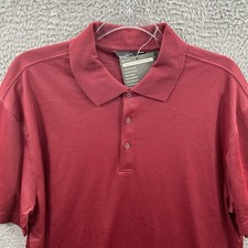 Eddie Bauer Performance Polo Shirt Mens Large Maroon Red Short Sleeve Rugby