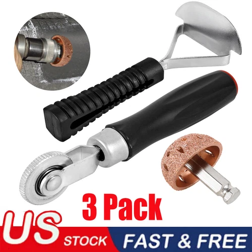 Tire Repair Patch Tool Liner Scraper Kit Grinding Head Buffing Wheel Car Truck