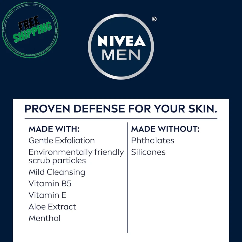 NIVEA MEN Maximum Hydration Cleaning Face Scrub with Aloe Vera, 3 Pack of 4.4 Oz - Image 3 of 4