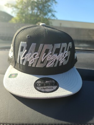 NEW ERA 9/fifty 2022 Las Vegas raiders HAT cap draft snapback silver logo nwt