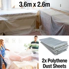 Polythene Dust Sheet 2x Clear Cover For Painting Decorating Furniture Plastic