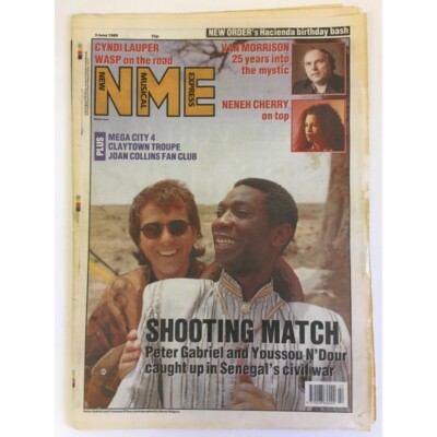 NEW MUSICAL EXPRESS NME MAGAZINE 3 JUNE 1989 npbox0041 PETER GABRIEL & YOUSSOU N