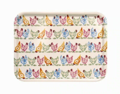 Emma Bridgewater - Tupfenhühner Ostern rechteckig Holz Birke Tablett 430x330mm