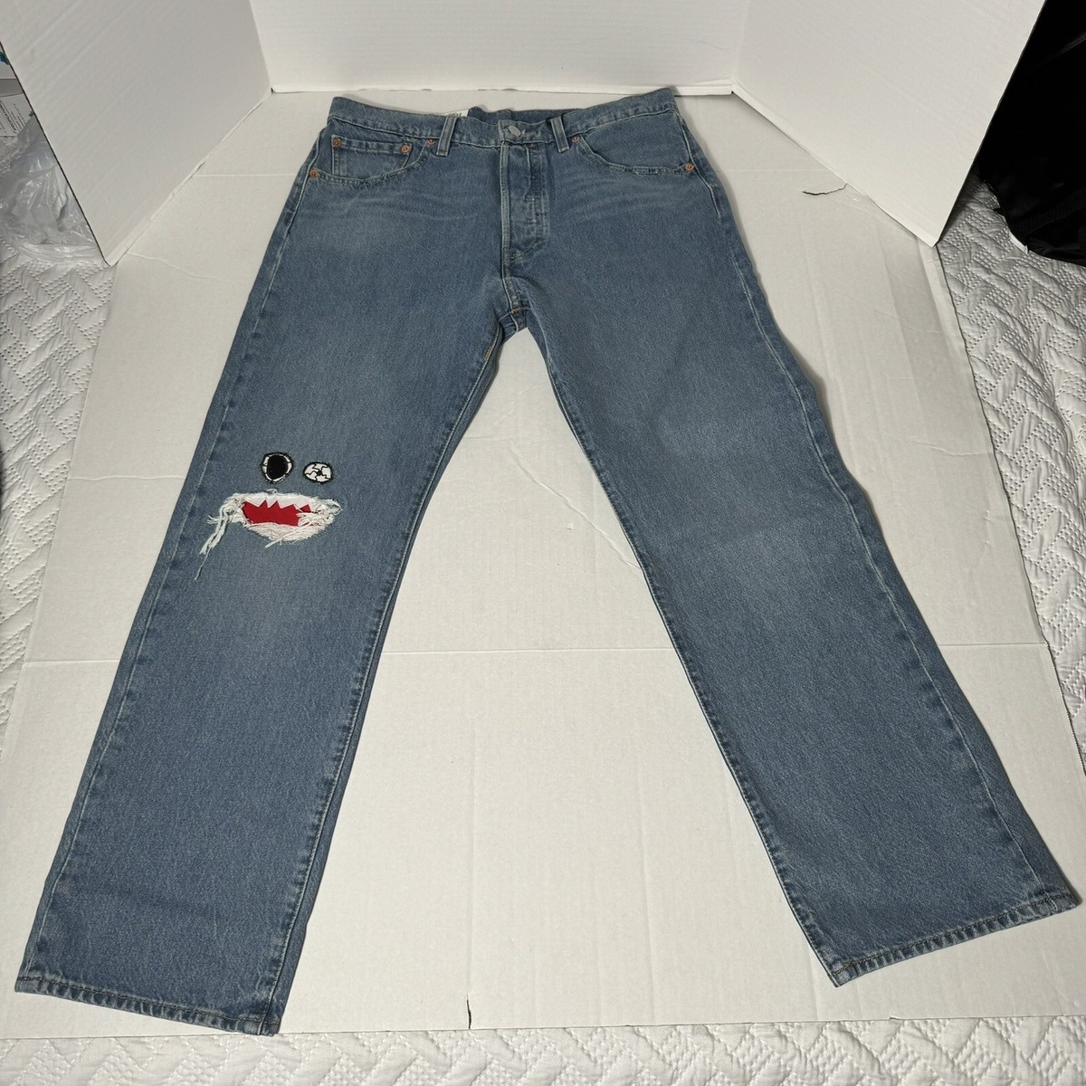 Levi's Skateboarding 501 Original Fit Ripped Shredded Distressed