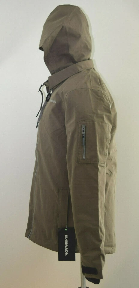 Armada Ashford Chaqueta de Esquí con Capucha Parka Abrigo Granito Tostado Caqui Para Hombres Talla Pequeña ¡NUEVO! Foto 3 de 4